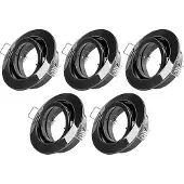 NCC-Licht 5 x Einbaustrahler Schwarz glänzend schwenkbar 68mm max. 50W Bajonettverschluss