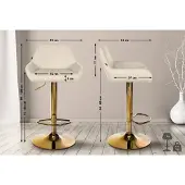 CLP Barhocker Braga Gold Kunstleder creme