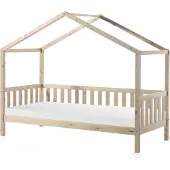 58 aufm Kessel Hausbett Kapua 210x97x170 Kinderbett Massivholz Natur