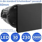 Maxkomfort GmbH Hochwertige LED Treppenbeleuchtung 2W Warmweiß Eckig 6190S-BK