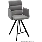 58 aufm Kessel Thekenstuhl drehbar (2er-Set) Diahann 52x109x60 Schwarz/Grau