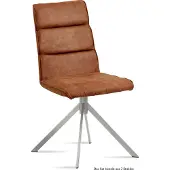 58 aufm Kessel Esszimmerstuhl (2er-Set) Dorkas 47x92x60 Edelstahl/Cognac