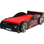 58 aufm Kessel Autobett Kalliopi 218x111x56 Kinderbett Spielbett MDF Schwarz