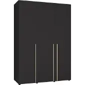 Ravio Kleiderschrank ARNI 150 cm Schwarz 3-Türig Drehtürenschrank Kleiderstange Modern