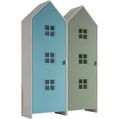 58 aufm Kessel Regalschrank Set Kania 115x37x171 Standregal MDF Weiß /Bunt
