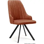 58 aufm Kessel Esszimmerstuhl drehbar (4er-Set) Devyn 52x91x60 Schwarz/Cognac