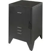 58 aufm Kessel Nachtkommode Kay 40x40x60 Nachtkonsole Industrie Design Metall Schwarz