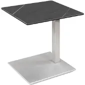58 aufm Kessel Beistelltisch Channa 55x47x54 höhenverstellbar Perlsilber/Marmara Nero 16214