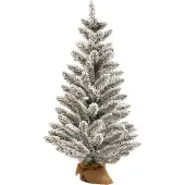 LAALU Künstlicher Weihnachtsbaum DELUXE VIOLA 90 cm, weiß, 2D, 105 Zweige, inkl. Pflanztopf mit Jutesack