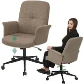 Di volio Bürostuhl Parmo, Homeoffice Stuhl mit Rollen, Braun
