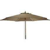 Progarden Gartenschirm aus Holz 250 cm, natürliche Holzfarbe, mit UV30+ Schutz und Windschutz-Belüftung