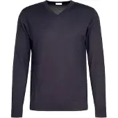 Seidensticker Pullunder "Schwarze Rose", Herren, Gr. XL, dunkelblau, 100% Wolle, unifarben, regular fit, V-Ausschnitt, Pullover Pullunder, 1/1 V-Neck Uni