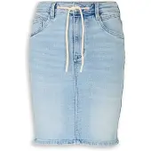 Tom Tailor Damen Jeansrock mit Kordelzug, blau, Uni, Gr. 34