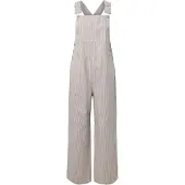 Pieces Pcallo Gestreifte Latzhose | Beige | M
