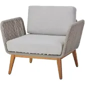 Diamond Garden Milos Lounge-Sessel Teak/Rope inkl. Kissen