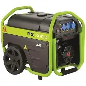 Pramac mobiler Stromerzeuger PX 5000 SXI, Benzinbetrieb, Tankinhalt 27 l, 3,5 kW, 230 V, 59 dB, Handstart, 2 Steckdosen