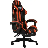 vidaXL Gaming-Stuhl mit Fußstütze Schwarz und Orange Kunstleder
