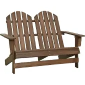 vidaXL Möbel Adirondack-Gartenbank 2-Sitzer Massivholz Tanne Braun - Gartensessel 315901