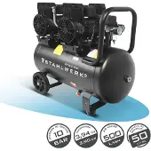 Stahlwerk Kompressor mit 50 L Tank (ST-510 Pro) – ölfrei, 10 bar, Druckluftkompressor, Brushless-Motoren, 3,94 PS, 2,9 kW, 500 l/min Silent-Kompressor