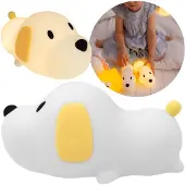 Sarcia.eu Mary's Silikon-LED-Nachtlicht Hund, Lampe fürs Kinderzimmer, USB-aufladbar