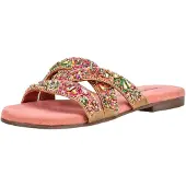 Lazamani Pantolette "Pantoletten Leder/Textil"