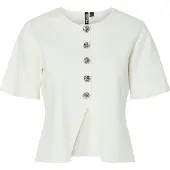Pieces Pcmarie Split Strickjacke | Weiß | S
