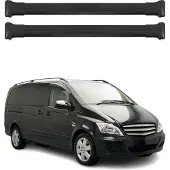 Omtec Dachträger Gepäckträger für Mercedes Vito Viano W639 Relingträger Alu Schwarz 2x