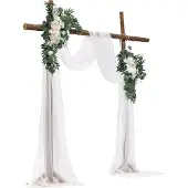 Vevor Künstlicher Hochzeitsbogen-Blumen-Set, weiß, mit 2 Blumen und 2 Vorhängen