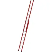 Proregal Sprossen-Schiebeleiter 2-teilig GFK/Alu ohne Traverse 2x10 Sprossen
