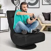 Goplus Drehbarer Bodenstuhl, Klappbarer Bodensessel, Bodensitzkissen mit Verstellbarer Rückenlehne, Faules Sofa, Gepolstert