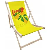 AllBags Liegestuhl klappbar aus Holz mit Zitronen-Motiv – Klappstuhl Klappliege Sonnenstuhl Strandstuhl Gartenliege