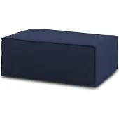 Talamo Italia Pouf Eva, Italy, Sessel aus gepolstertem Stoff, cm 100x70h43 blau