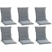 GO-DE Gartenstuhlauflagen - Hellgrau - Mittellehner - 6er Set