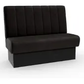 BIG Möbel Bistro Sitzbank Classic | 160 cm | Samtstoff in Schwarz | Vertikal | Dinerbank