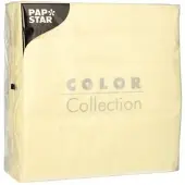 Papstar 12 X 100 Servietten, 1-lagig 1/4-Falz 33 cm x 33 cm creme