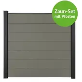 MR-Zaun Altum Komplettset mit Alu-Pfosten, Grau, 26,42 m