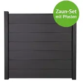 MR-Zaun Altum Komplettset mit Alu-Pfosten, Anthrazitgrau, 9,50 m