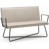 Bessagi Home Sitzbank Bosco Taupe Lederlook Gepolstert