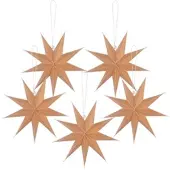 Britesta 5er-Set faltbare Deko-Papiersterne, holzfarben, zum Bemalen, Ø 30 cm