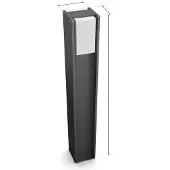 Philips White and Color ambiance Turaco Outdoor-Wegeleuchte, Bluetooth/Zigbee, Anthrazit, Aluminium, E27, Multi, 8,1 W