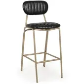 Natur24 Barhocker Addy 41 x 51 x 100 cm Stahl und Polyurethan Schwarz Hocker