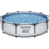 Bestway Steel Pro MAX Frame Pool ohne Pumpe Ø 305 x 76 cm, lichtgrau, rund