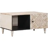 vidaXL Couchtisch Weiß 80 x 50 x 40 cm Massivholz Mango