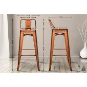 CLP 2er Set Barhocker Mason kupfer
