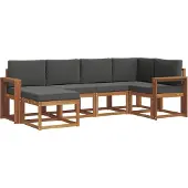 vidaXL Outdoor-Sofagarnitur 6 stk. Natur und Anthrazit