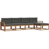 vidaXL Outdoor-Sofagarnitur 5 stk. Natur und Anthrazit