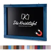 Die Kreidetafel Manufaktur Magnetische Kreidetafel - Magnettafel mit Holzrahmen / Maritimes Blau 90x60cm