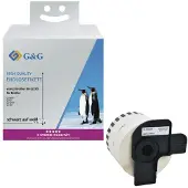 G&G Endlosetiketten kompatibel zu Brother DK-22205, 62mm x 30,48m, Papier weiß, selbstklebend, permanent