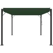 vidaXL Gazebo mit Lamellen-Dach 3 x 4 x 2,14 m Grün