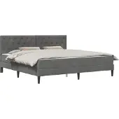 vidaXL Bettgestell mit Matratze Dunkelgrau 200 x 200 cm Samt
